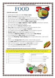 Vocabulary Revision 1a - Food with a key