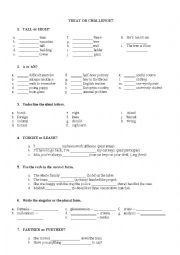 English Worksheet: Treat or Challenge - C1, C2