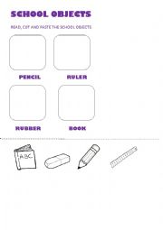 English Worksheet: SCHOOL OBJECTS