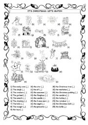 English Worksheet: its Christmas soon Matching exercise