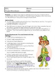 English Worksheet: Travel Brochure/PowerPoint/Poster Project