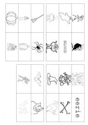 English Worksheet: bingo Halloween - picture cards