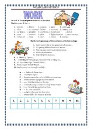 English Worksheet: Vocabulary Revision 2 - Work with a key
