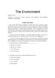 English Worksheet: The Environment (Multiple Choice)