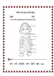 English Worksheet: PARTS OF THE BODY