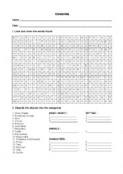 English Worksheet: Cinderella activities