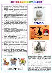 English Worksheet: Picture-based conversation : topic 99 - symbol vs shopping