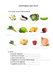 Fruit and vegetables exercise