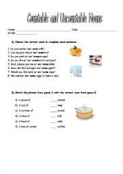 Countable and uncountable nouns