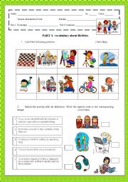 English Worksheet: Hobbies and grammar 