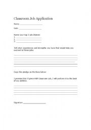 English Worksheet: job applixation