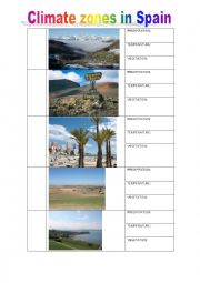 English Worksheet: CLIMATES IN SPAIN