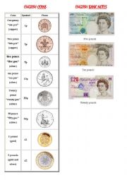 English Worksheet: English currency