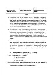 English Worksheet: end of term test n 3