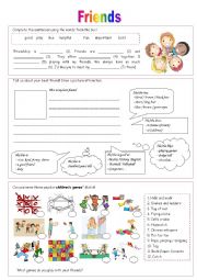 English Worksheet: Friends