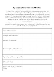 English Worksheet: Amusement park ride