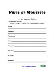 English Worksheet: Monsters
