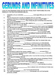 English Worksheet: Gerunds and Infinitives