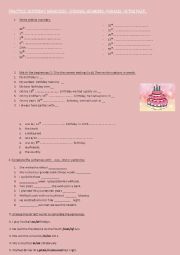 birthday memories ordinal numbers phrases in the past