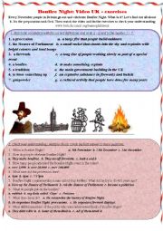 English Worksheet: Bonfire Night: UK - exercises