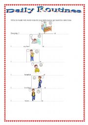 English Worksheet: Daily routines