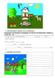 English Worksheet: Describing pictures