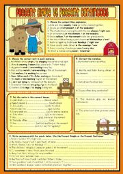 English Worksheet: PRESENT SIMPLE VS PRESENT CONTINUOUS