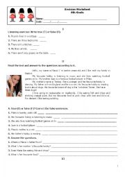 English Worksheet: 6th Grade