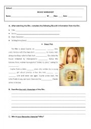 English Worksheet: Letters to Juliet movie worksheet