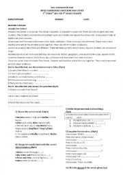 English Worksheet: 1st quz for 9th grade stds