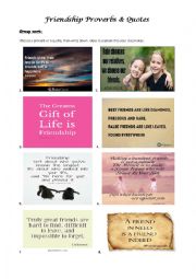 English Worksheet: Friendship Proverbs and Quotes