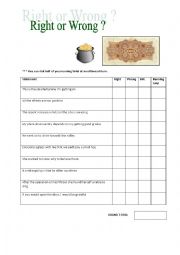 English Worksheet: Right or Wrong for Advanced and Intermediate Grammar Classes