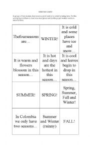 English Worksheet: Weather Game