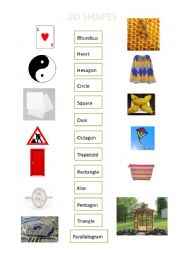 English Worksheet: matching shapes 