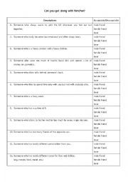 English Worksheet: relationship