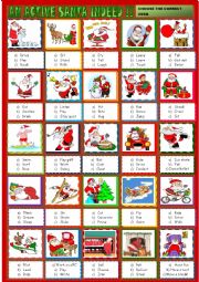 English Worksheet: An  active  Santa Indeed: action multiple choice