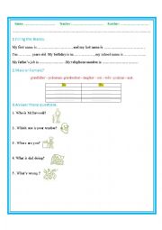 English Worksheet: General Vocabulary