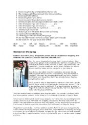 English Worksheet: Shopping - shopaholics