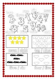 English Worksheet: Trace and Circle the numbers