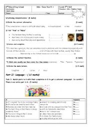 English Worksheet: Mid Term Test N1