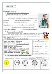 English Worksheet: mid term test 1 for 7th form