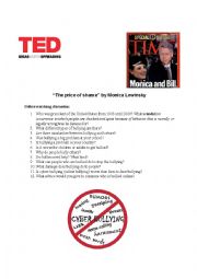 English Worksheet: The Price of Shame-- Ted Talk on Bullying