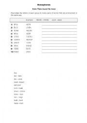 English Worksheet: Homophones 2