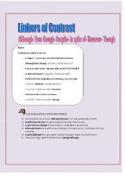 English Worksheet: Linkers of Contrast