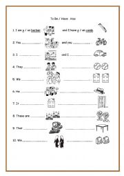 English Worksheet: To Be and Have / Has