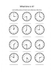English Worksheet: What time is it? (1)