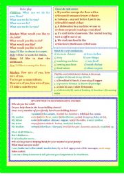 English Worksheet:                                    MY ATTITUDE TO HOUSEHOLDING CHORES                                                                         