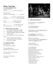 English Worksheet: Pearl Jam Sirens