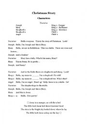 English Worksheet: Christmas Nativity Play