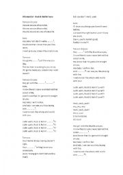 English Worksheet: Afromental song filling the gap